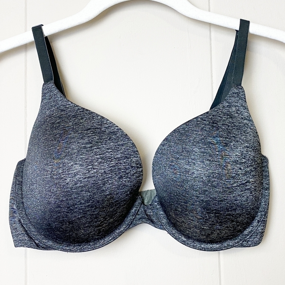 Victoria's Secret Padded Perfect Coverage Bra 32DD 32E charcoal gray underwire - Picture 6 of 6